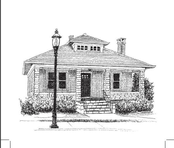 Pen and ink drawing of the practice building at 101 S. Seton Avenue